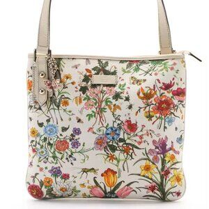Gucci Crossbody Floral Print Bag with Butterfly Bag Charm